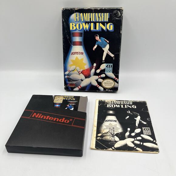 Championship Bowling (Nintendo Entertainment System, 1989) NES Complete CIB - Picture 1 of 14